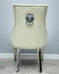 Pair of 2 | Majestic Cream PU Leather Chair Lion Knocker