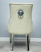 Pair of 2 | Majestic Cream PU Leather Chair Lion Knocker