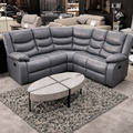 Roman Grey Leather Recliner Corner Sofa