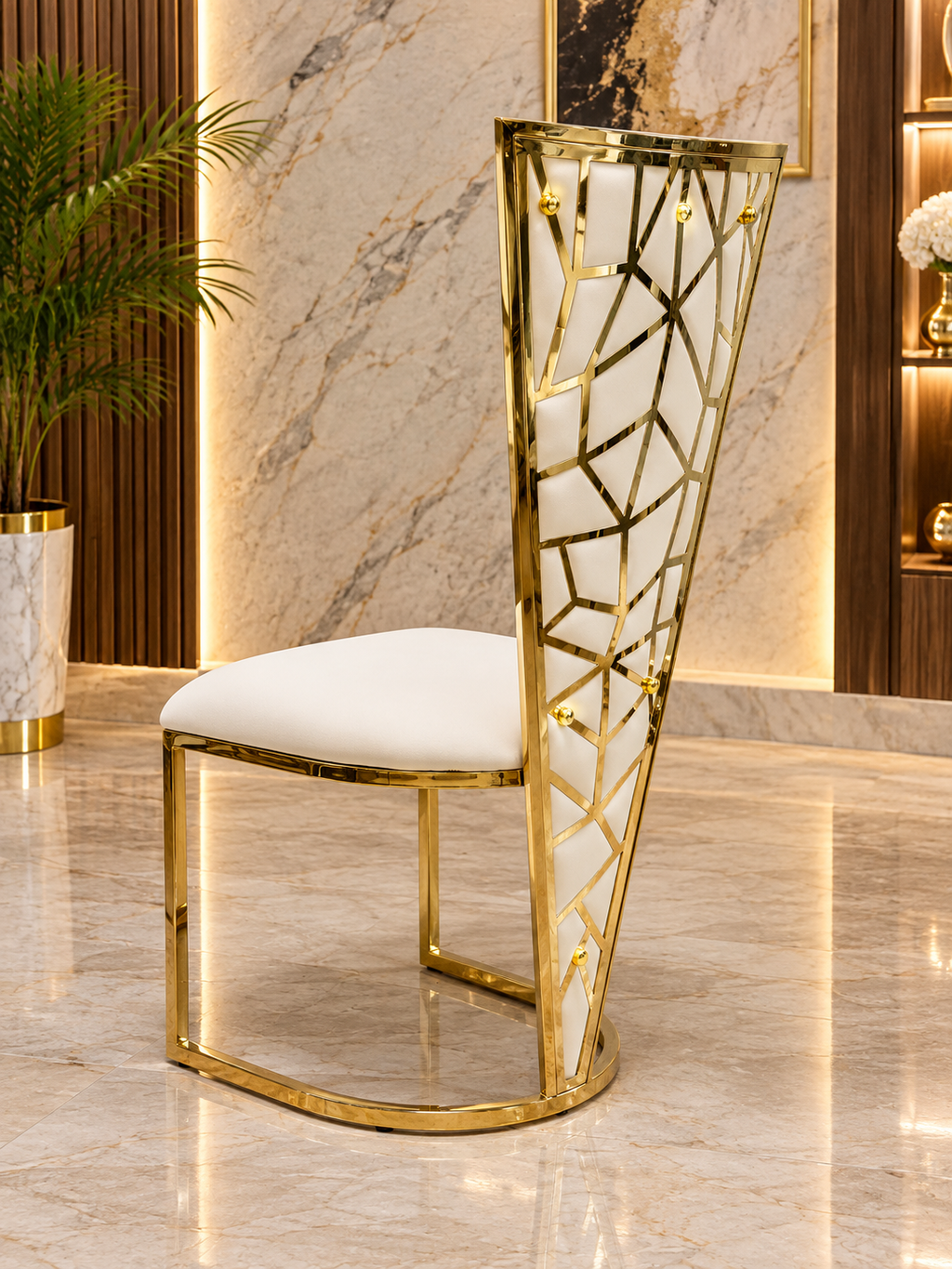 1.6M & 1.8M Rose Gold Dining Table With Rose Black And Gold Dining Chairs | Luxury Dining Sets