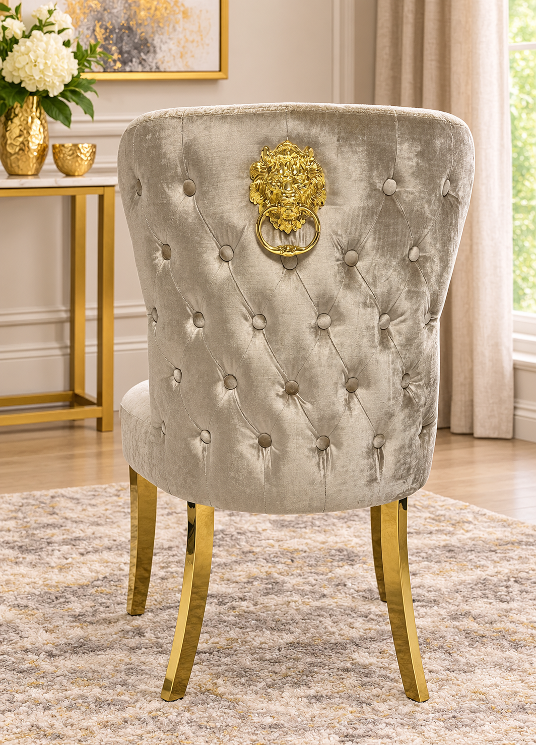 London 1.5m Mink Marble Dining Set with 4x Mink Roma Chairs