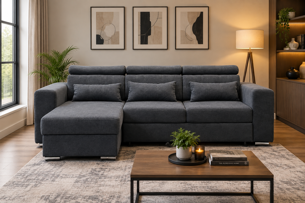 Miami Corner Sofa Bed With Storage - Reversible