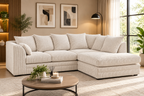 Oxford Full Jumbo Cord 4 Seater Corner Sofa - Scatter back