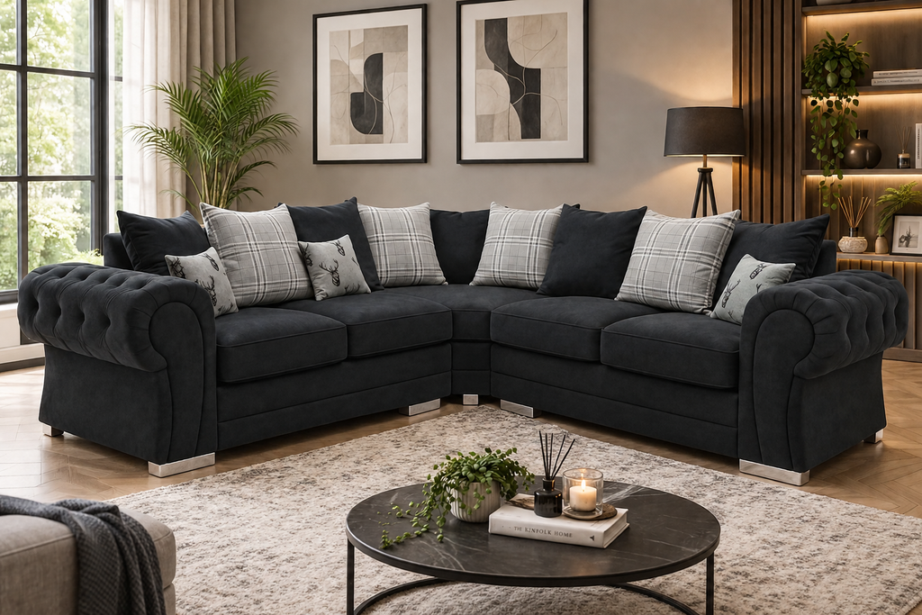 Milan 5 Seater Corner Sofa Scatter Back