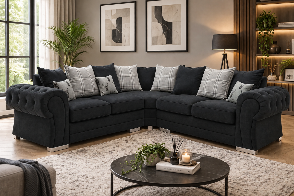 Milan 5 Seater Corner Sofa Scatter Back