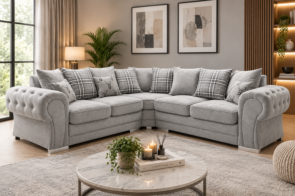 Milan 5 Seater Corner Sofa Scatter Back