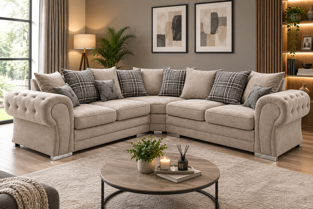 Milan 5 Seater Corner Sofa Scatter Back