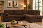 Oxford Full Jumbo Cord 4 Seater Corner Sofa - Full back