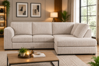 Oxford Full Jumbo Cord 4 Seater Corner Sofa - Full back