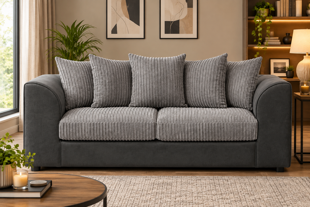 Oxford Full Jumbo Cord 3 Seater - Scatter back