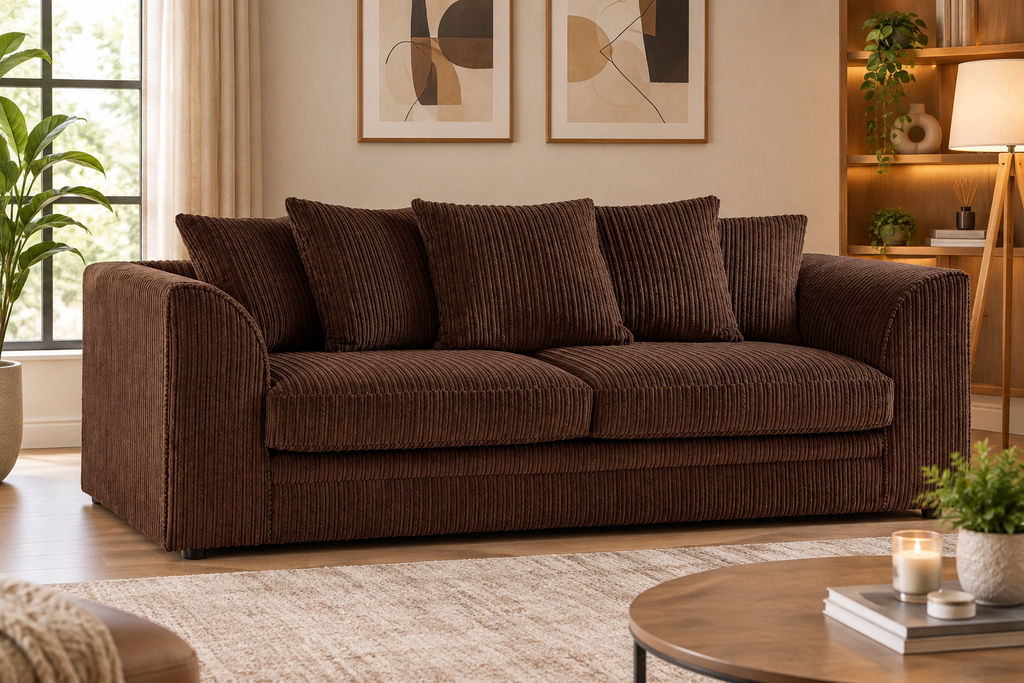 Oxford Full Jumbo Cord 3 Seater - Scatter back