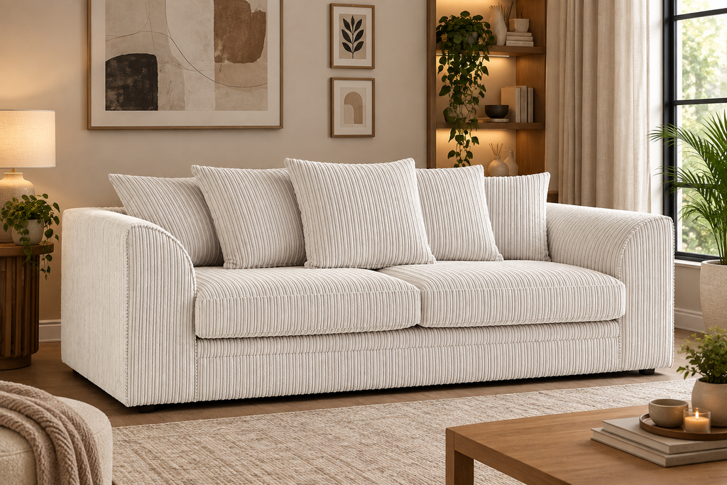 Oxford Full Jumbo Cord 3 Seater - Scatter back