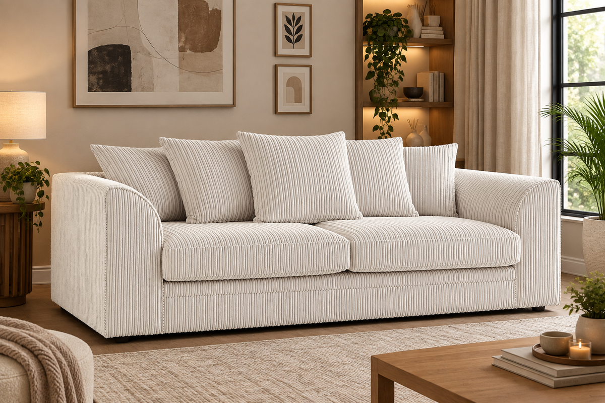 Oxford Full Jumbo Cord 3 Seater - Scatter back