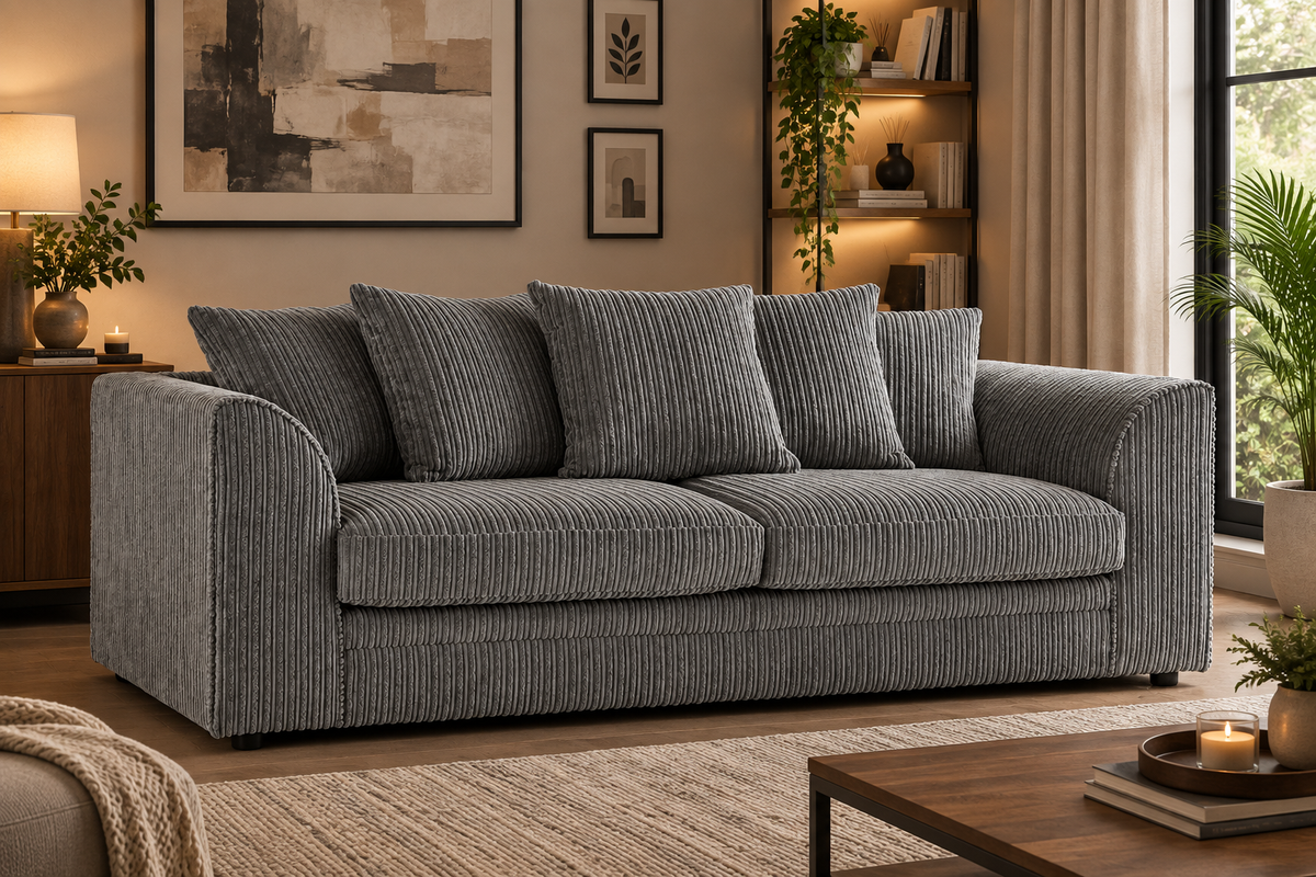Oxford Full Jumbo Cord 3 Seater - Scatter back