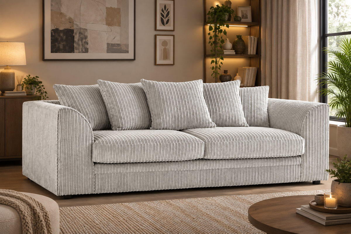 Oxford Full Jumbo Cord 3 Seater - Scatter back