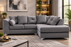 Victoria Modern Plush Velvet 4 Seater Corner Sofa