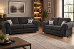 Milan 3 + 2 Seater Fabric Sofa Set Full back