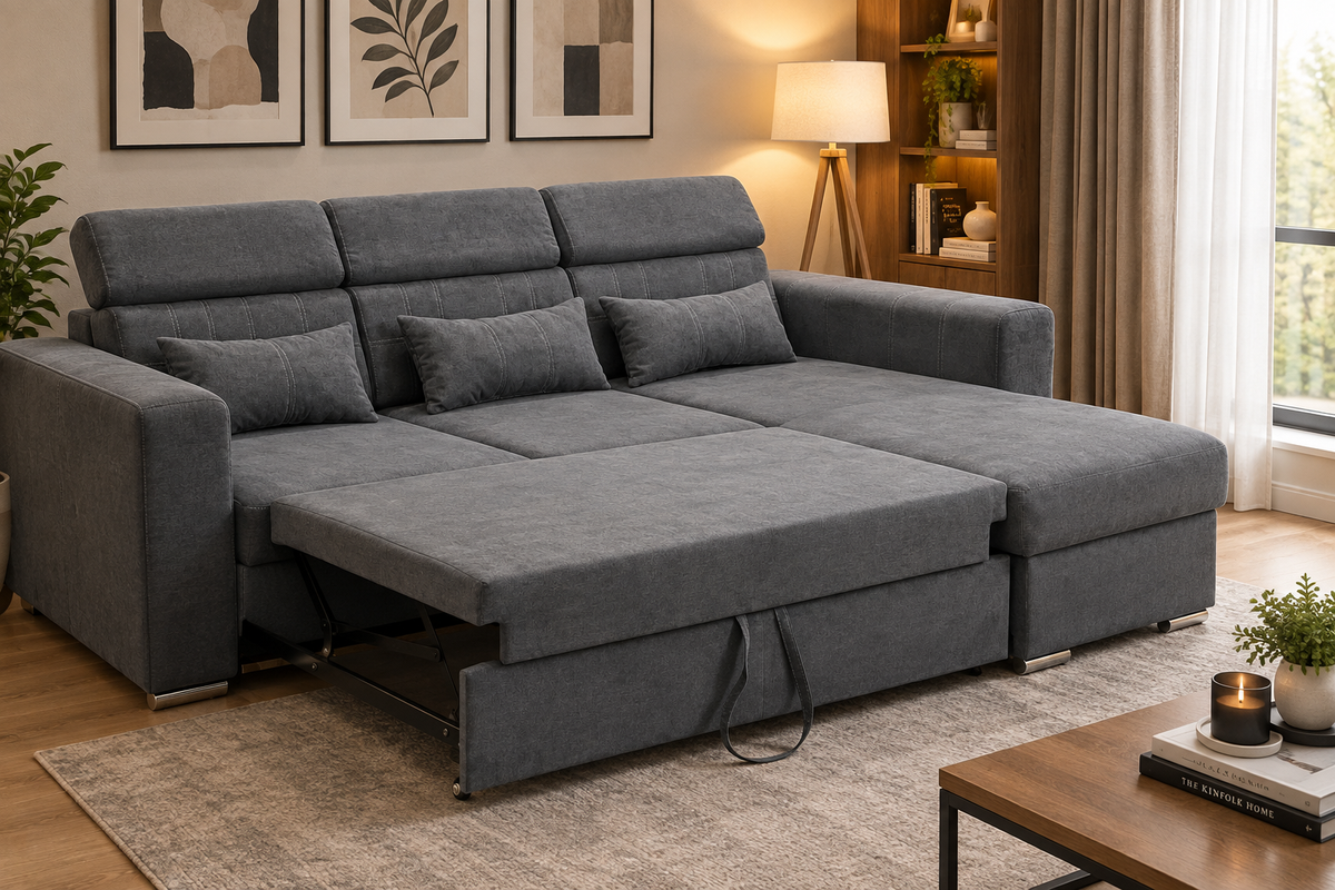 Miami Corner Sofa Bed With Storage - Reversible
