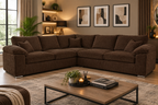 Delta 5 Seater Soft Cord L Shaped Corner Sofa