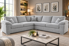 Delta 5 Seater Soft Cord L Shaped Corner Sofa