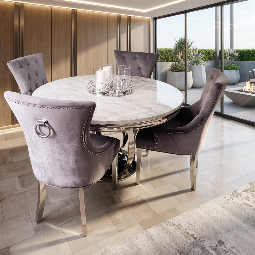 Chelsea Grey Round Dining Set