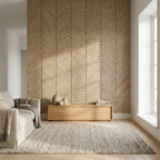 Panelux™ Pro Chevron Slat Oak Wall Panels | Grey Felt Backing - 240cm x 30cm (Set Of 2)