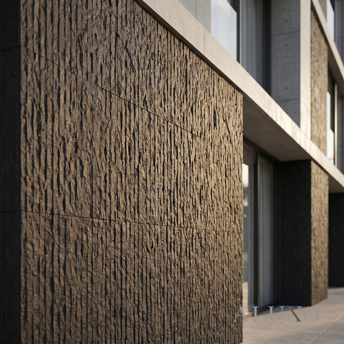 Outdoor Black Chiseled MCM Flexible Stone 2.88m² | 120x60cm Weather-Proof Exterior Panel (Set of 4)