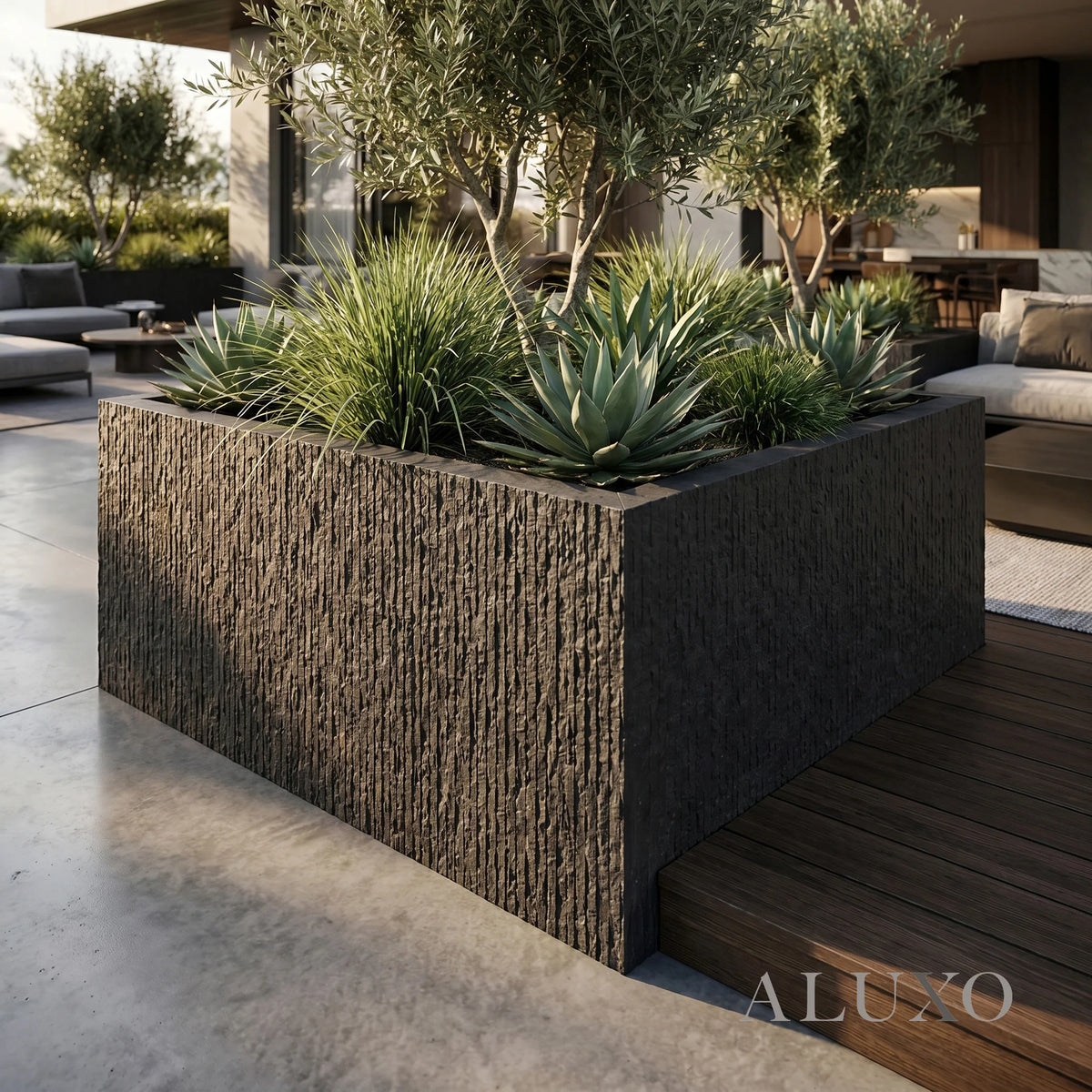 Outdoor Black Chiseled MCM Flexible Stone 2.88m² | 120x60cm Weather-Proof Exterior Panel (Set of 4)