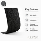 Outdoor Black Chiseled MCM Flexible Stone 2.88m² | 120x60cm Weather-Proof Exterior Panel (Set of 4)