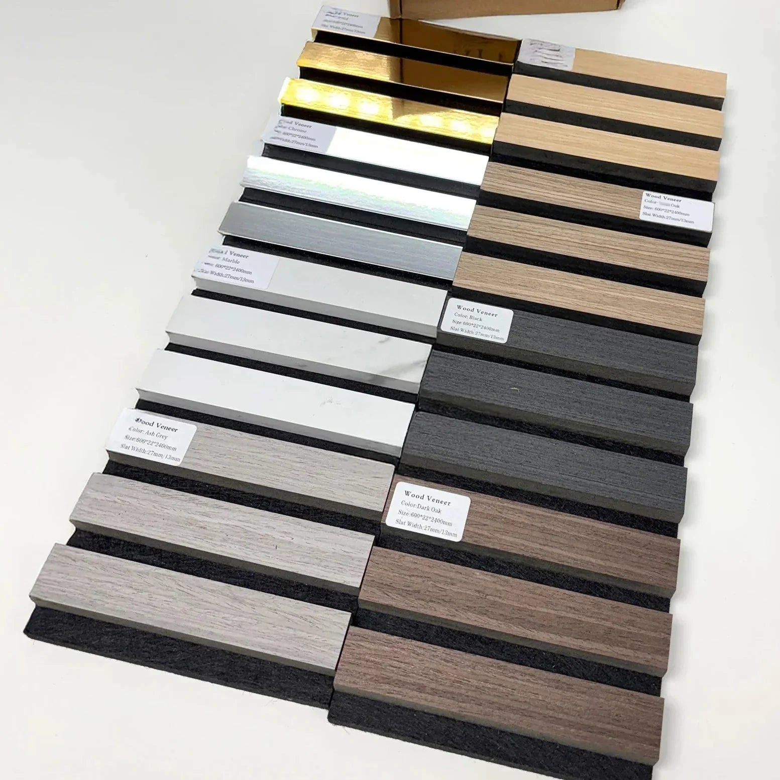 Metallic Chrome Acoustic Slatted Wall Panels – Luxury Soundproof Panel
