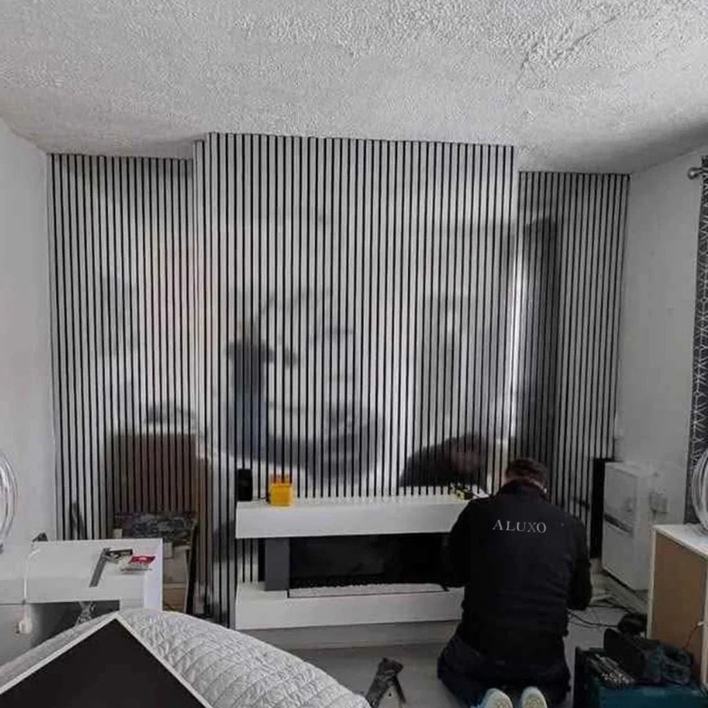 Metallic Chrome Acoustic Slatted Wall Panels – Luxury Soundproof Panel