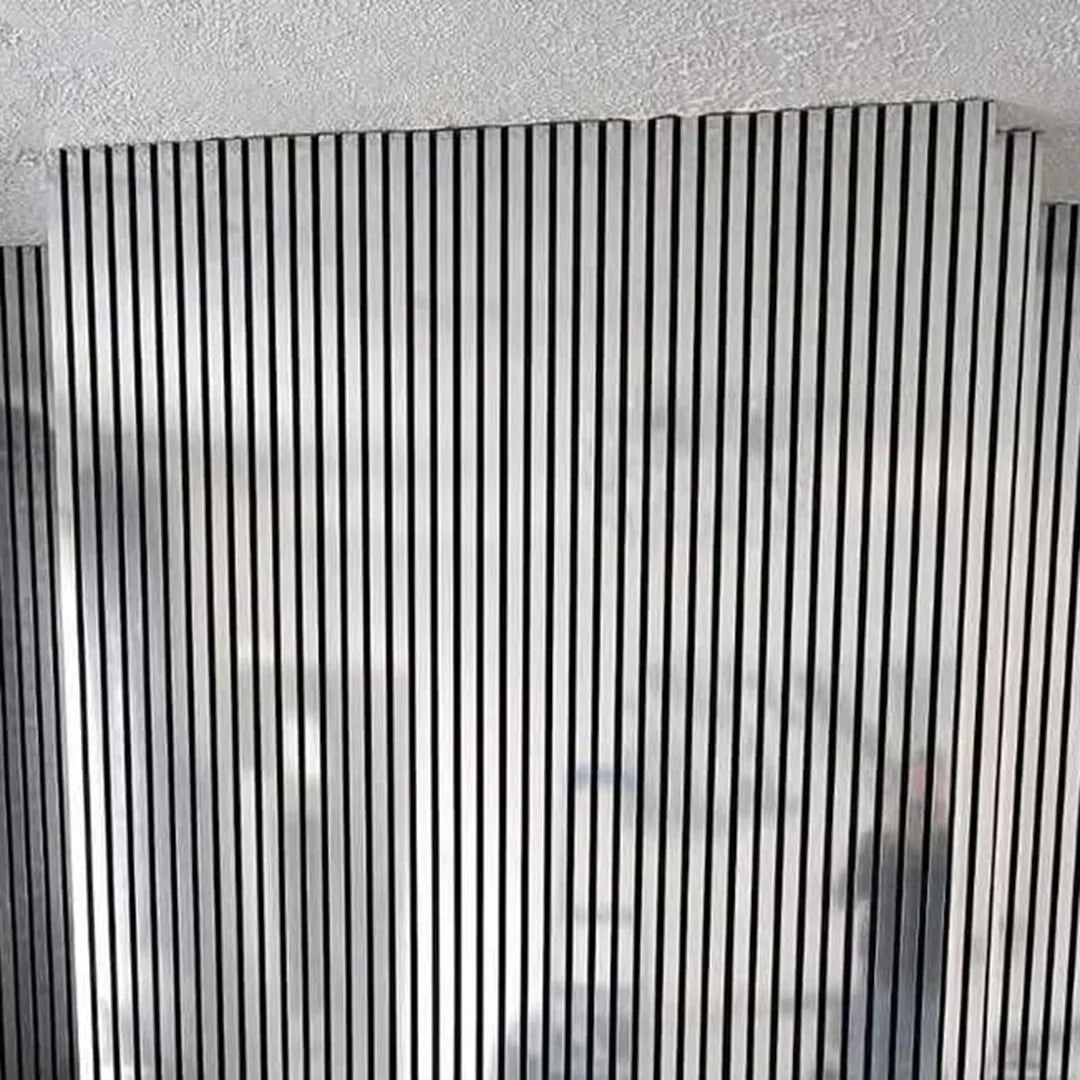Metallic Chrome Acoustic Slatted Wall Panels – Luxury Soundproof Panel