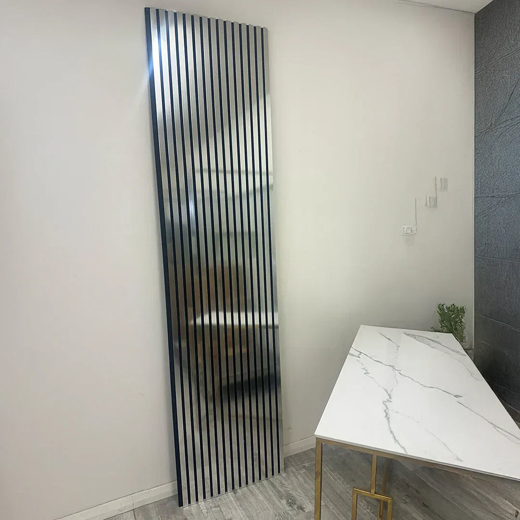 Metallic Chrome Acoustic Slatted Wall Panels – Luxury Soundproof Panel