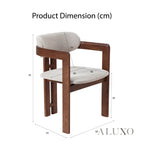 ALUXO® Mercado 2.2m Walnut & Beige Marble Dining Set – Sculptural Base Table with 6/8 Clara Oatmeal Bouclé Chairs