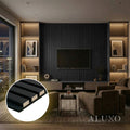 Panelux™ Pro Wide Black Coloured Wall Panel | 3-Sided Wrap Design 240cm x 30cm (Set of 2)