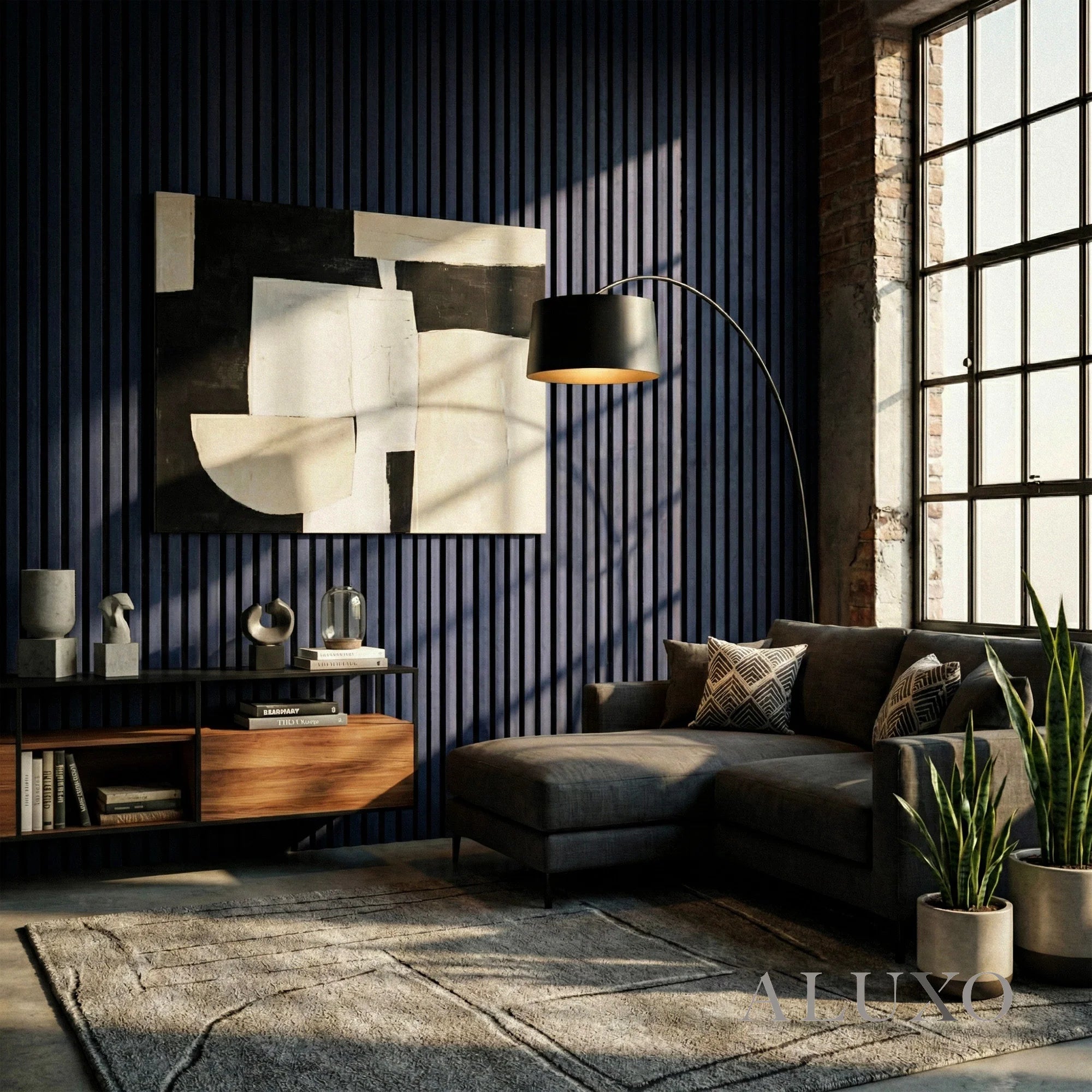Panelux™ Pro Blue Coloured Acoustic Wood Wall Panel | 3-Sided Wrap 240cm x 32cm (Set of 2)