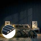 Panelux™ Pro Blue Coloured Acoustic Wood Wall Panel | 3-Sided Wrap 240cm x 32cm (Set of 2)