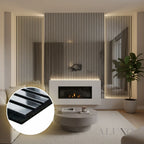 Panelux™ Pro Chrome Colour Acoustic Wood Wall Panels | 3-Sided Wrap 240cm x 32cm (Set of 2)