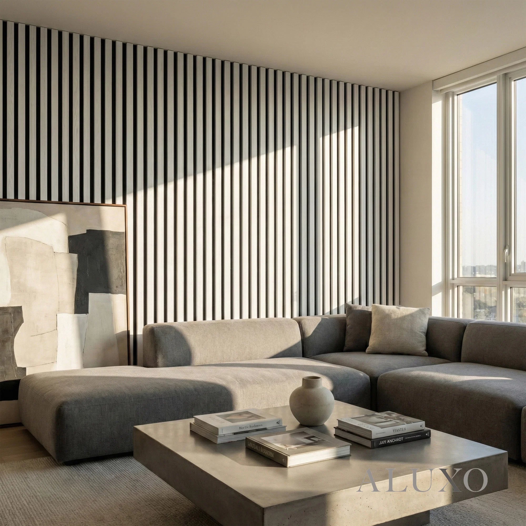 Panelux™ Pro Wide Grey Coloured Wall Panel | 3-Sided Wrap Design 240cm x 30cm (Set of 2)