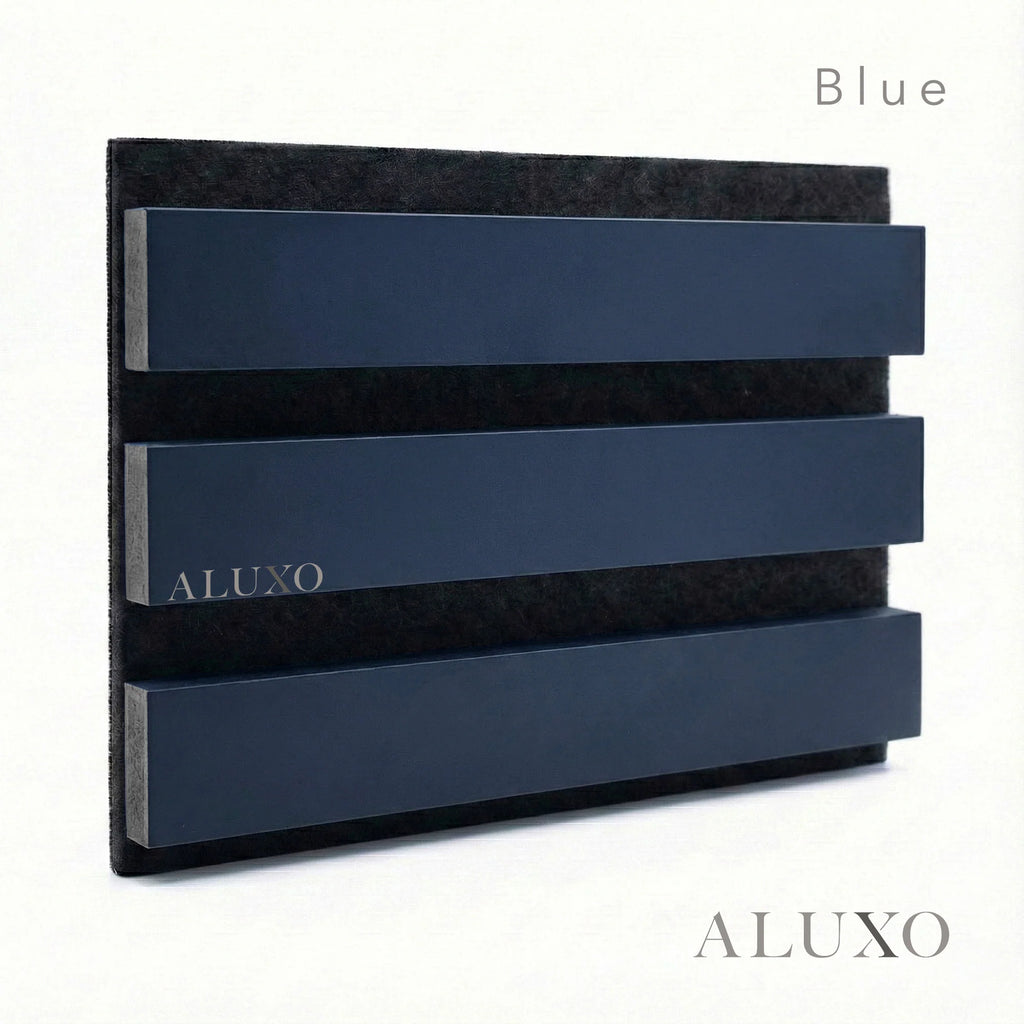 Panelux™ Pro Blue Coloured Acoustic Wood Wall Panel | 3-Sided Wrap 240cm x 32cm (Set of 2)