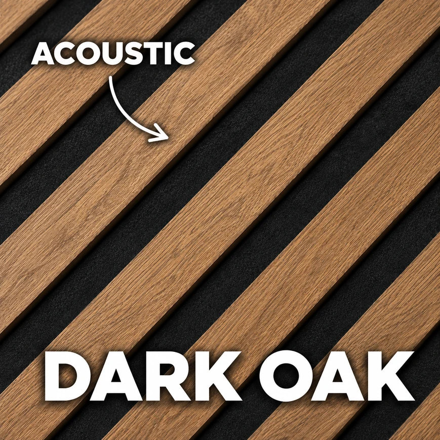 Premium Acoustic Wall Panels – Wooden Slatted Felt Back Panel 2400mm x 600mm x 17mm (1.44m²)