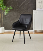 Pair of Palermo Black Leather Chairs