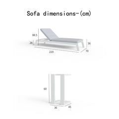 Dasia Outdoor Sun Lounger – White Aluminium Garden Recliner