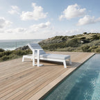 Dasia Outdoor Sun Lounger – White Aluminium Garden Recliner