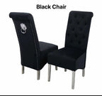 Pair Of 2 Sofia Dining Chair Black Lion Knocker