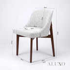 ALUXO® Dino 2.4m Walnut Dining Set – Architectural Table with 4/6/8 Dino Oatmeal Bouclé Chairs