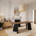 ALUXO® Dunkin 220cm Walnut Dining Table - Black Tapered Legs