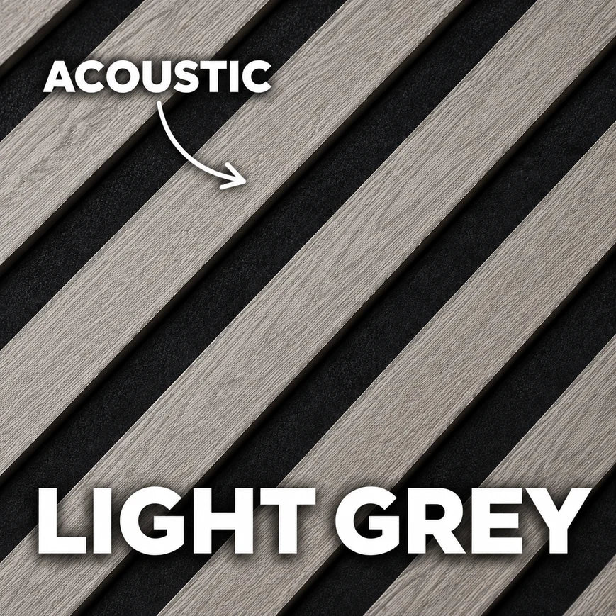 Premium Acoustic Wall Panels – Wooden Slatted Felt Back Panel 2400mm x 600mm x 17mm (1.44m²)