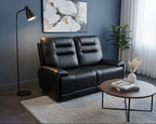 3 Seater Recliner Sofa Black and 2 Seater Recliner Sofa Black | LED , USB Charging Port, Power Recliner