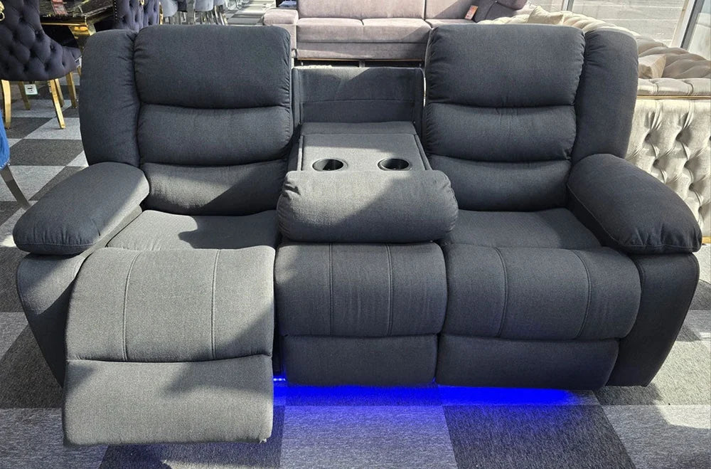 Sorrento – Grey High Quality Fabric Sofa (Electric Reclining)